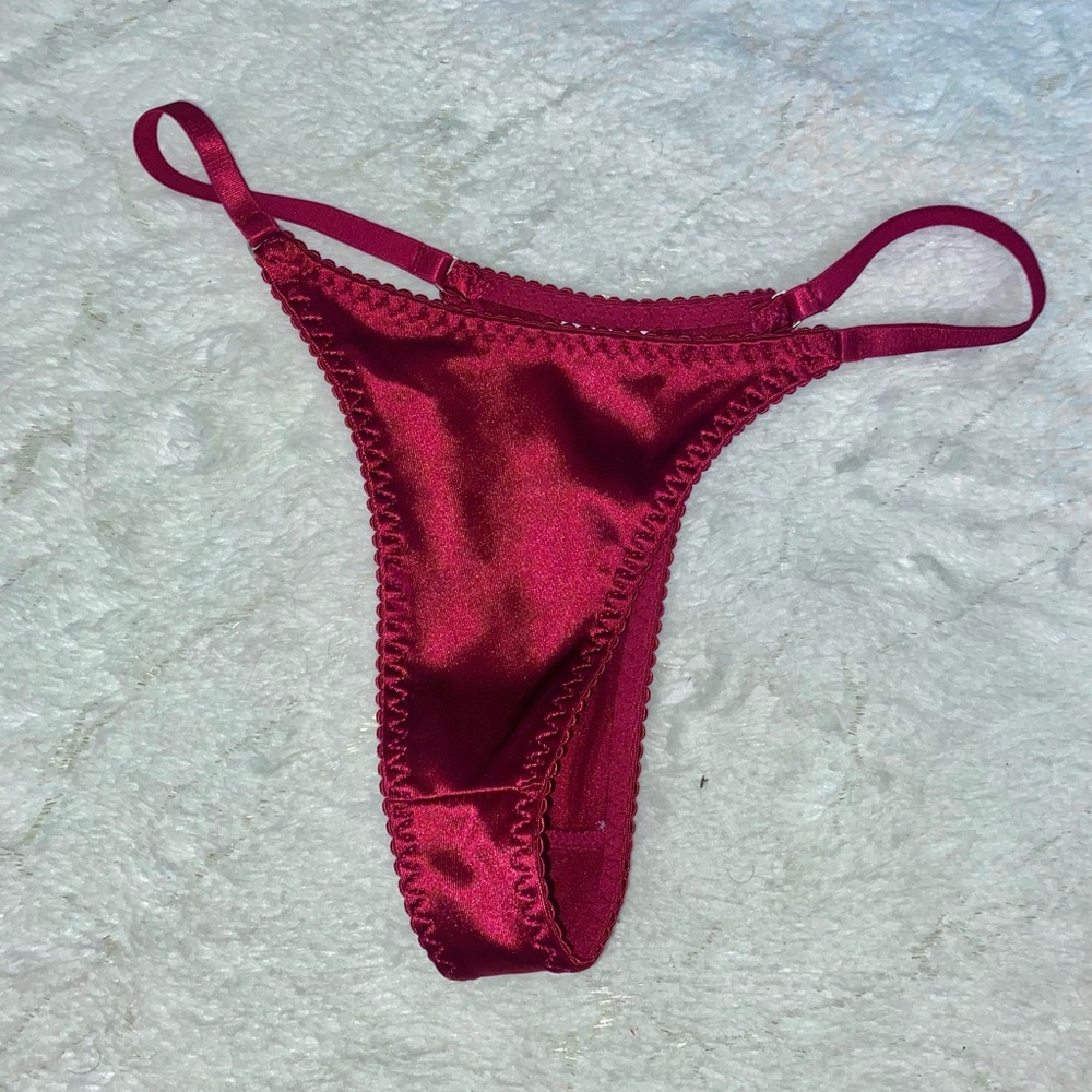 Satin Red Thong